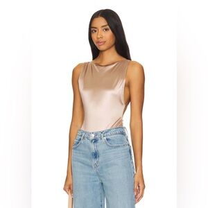 Free People Intimately Latte Casino Thong Bodysuit Medium Snap Closure NWT